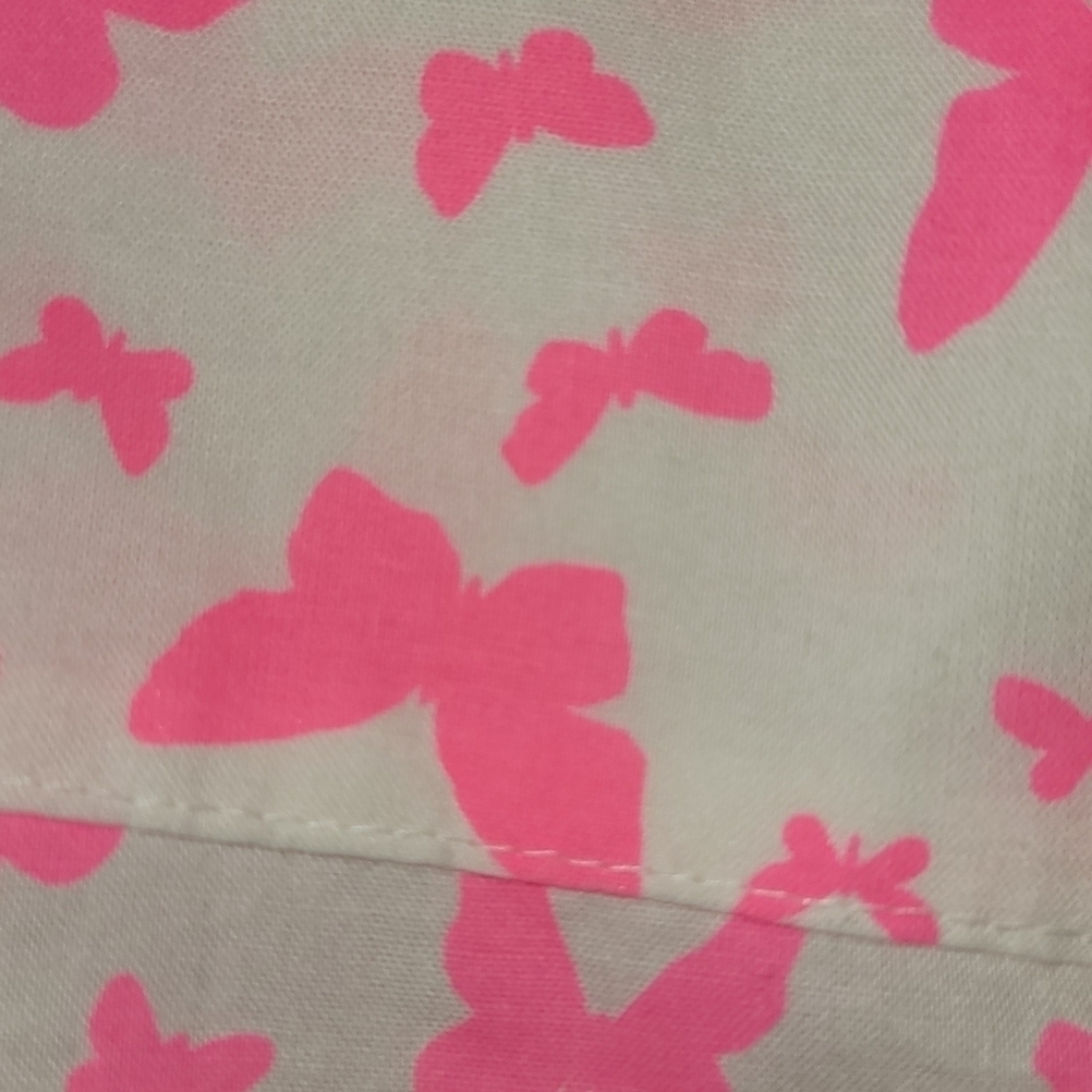 Neon Pink Butterfly Button-down Cotton Shirt - Picture 3 of 7
